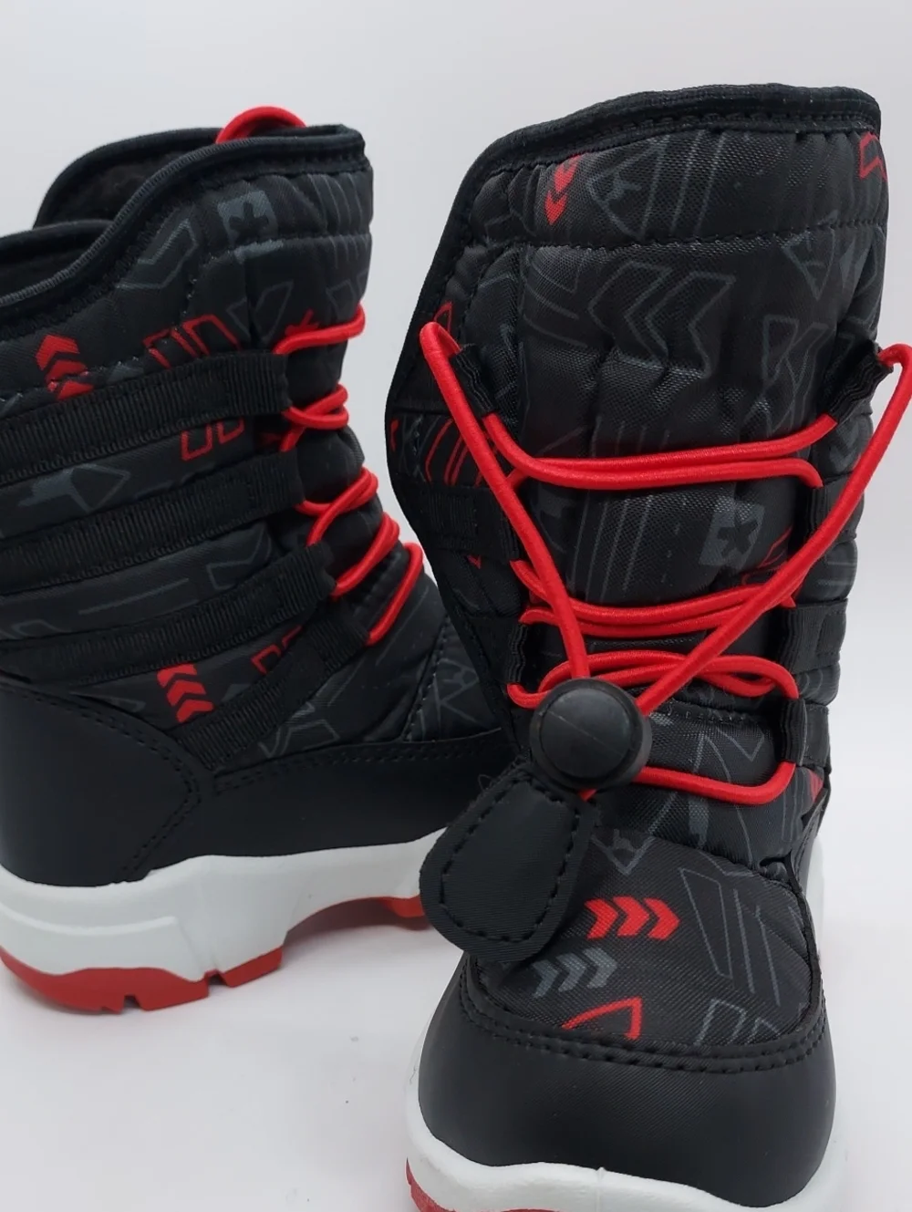 Merence Toddler Snow Winter Boots US Size 9 BLACK RED